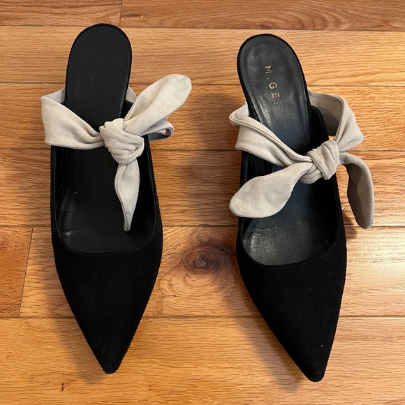 M.GE Black and Cream Mules - Picture 1 of 8